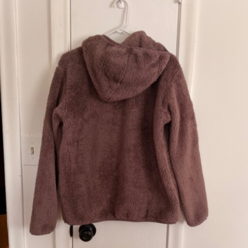 Patagonia Brown Fleece Hoodie Pullover Womens Size Large Brown Quarter Zip - Picture 5 of 6